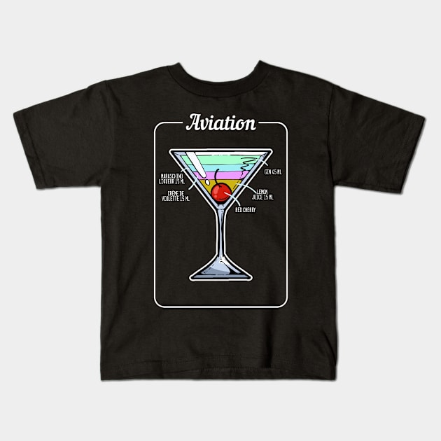 Aviation Cocktail Bar Drinks Barkeeper Waiter Gift Kids T-Shirt by amango